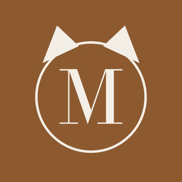 The MEOWSON monogram on its own: a serif M inside a ring with two cat ears